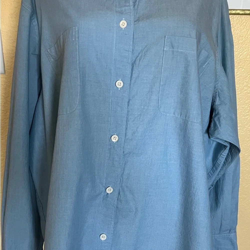 Four Objects #GOK women’s Work Shirt Indigo Chambray organic cotton size XXL - Picture 5 of 8